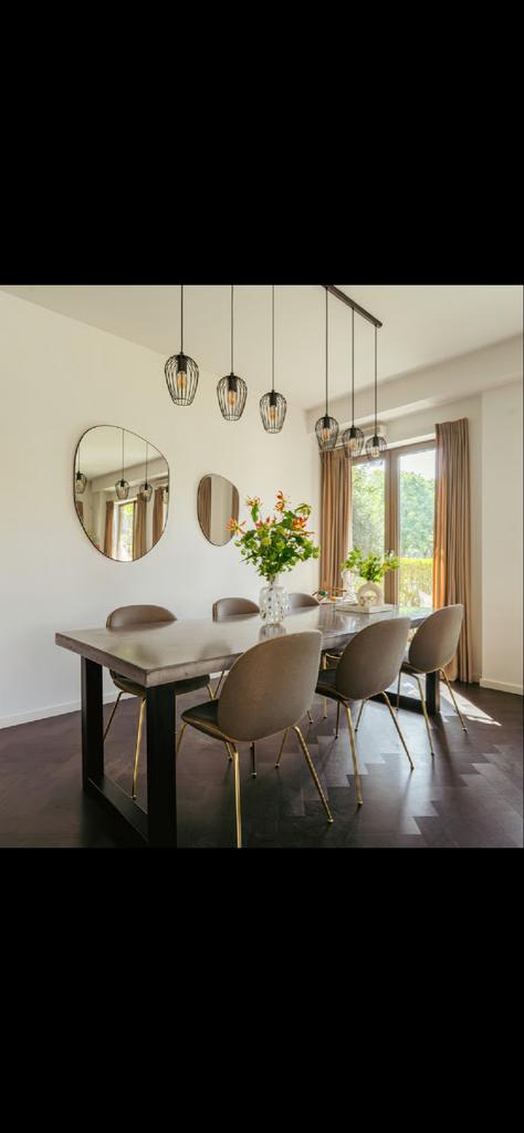 Design Eettafel Beton-look Donkergrijs, Ophalen, Overige materialen, Gebruikt, 100 tot 150 cm