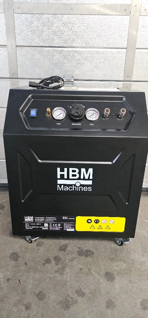 HBM Low noise Compressor, 35 liter, 6 tot 10 bar, Ophalen of Verzenden, Zo goed als nieuw, Minder dan 200 liter/min