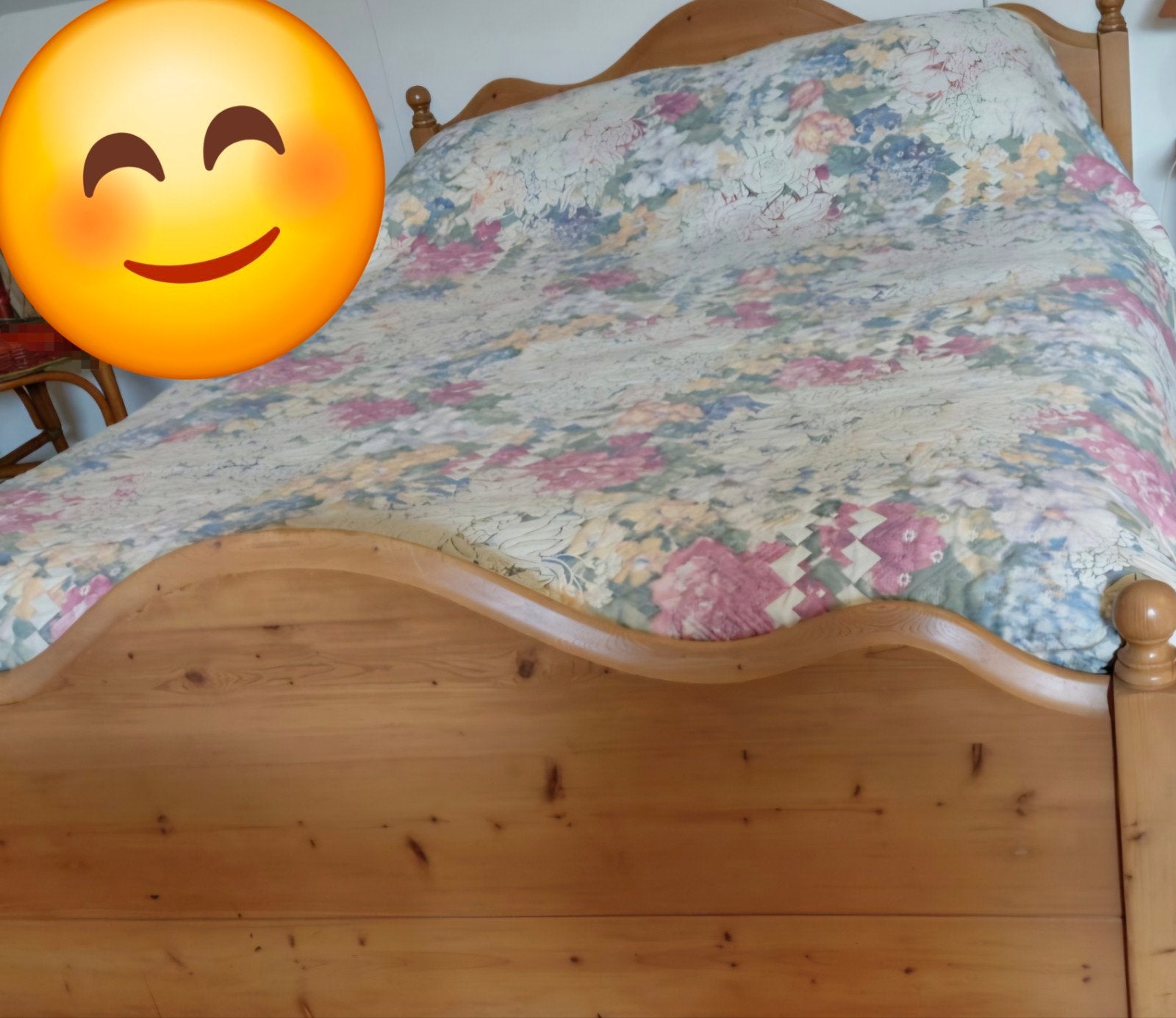 Vintage bloemen sprei, Gebruikt, Meerkleurig, Katoen, Tweepersoons