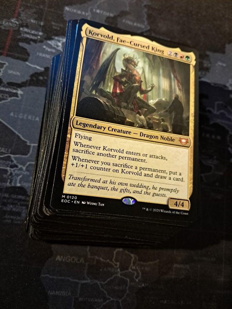 MTG Commander Budget Deck Korvold Sacrifice groen zwart rood, Ophalen of Verzenden, Zo goed als nieuw, Speeldeck