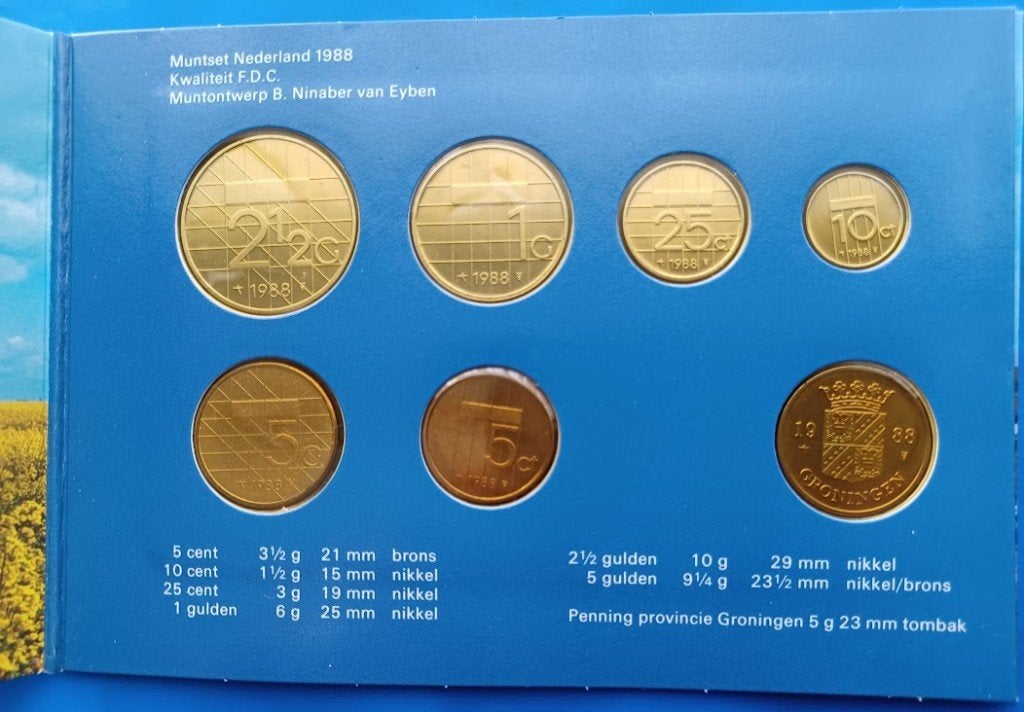 FDC Muntset 1988 Groningen, Postzegels en Munten, Verzenden, Koningin Beatrix, Overige waardes, Losse munt