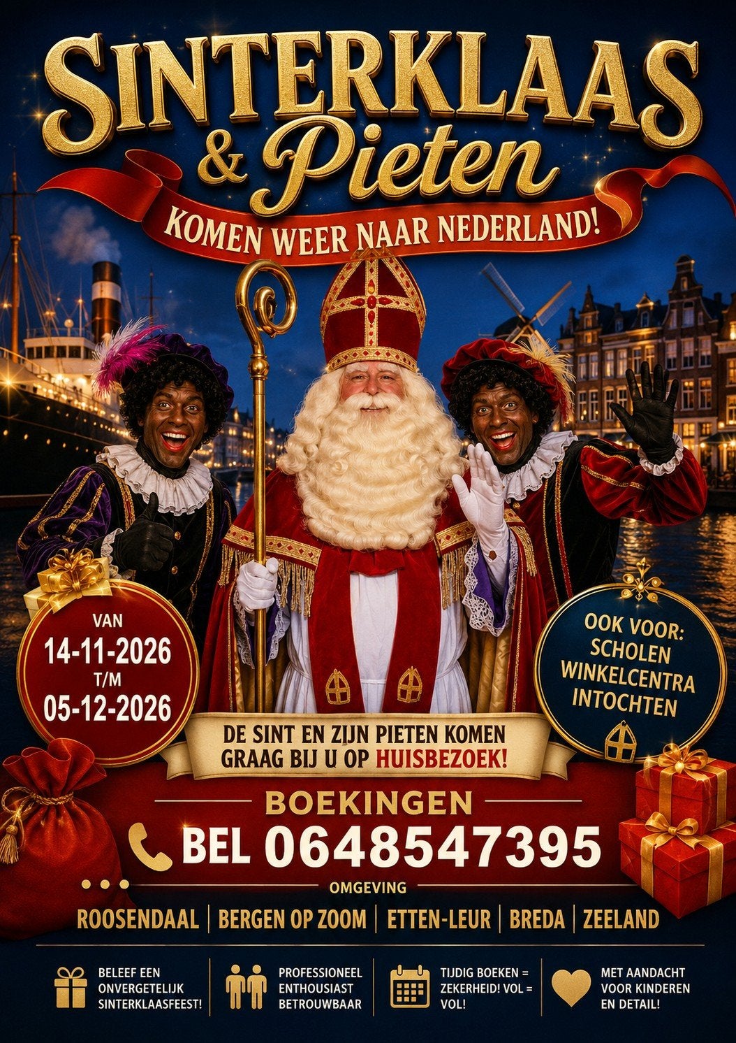 Huisbezoek Sinterklaas  & Zwarte Pieten, Diversen, Sinterklaas, Ophalen, Nieuw