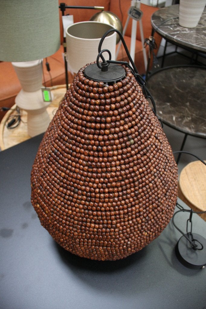 Gave hanglamp KABINDA Light & Living kralen donkerbruin Ø40, Ophalen of Verzenden, Nieuw, Hout, Minder dan 50 cm