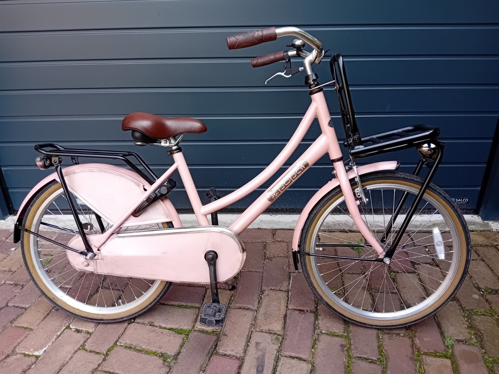 Popal 22 inch meisjesfiets - poederroze, z.g.a.n., Ophalen, Zo goed als nieuw, Terugtraprem, Popal