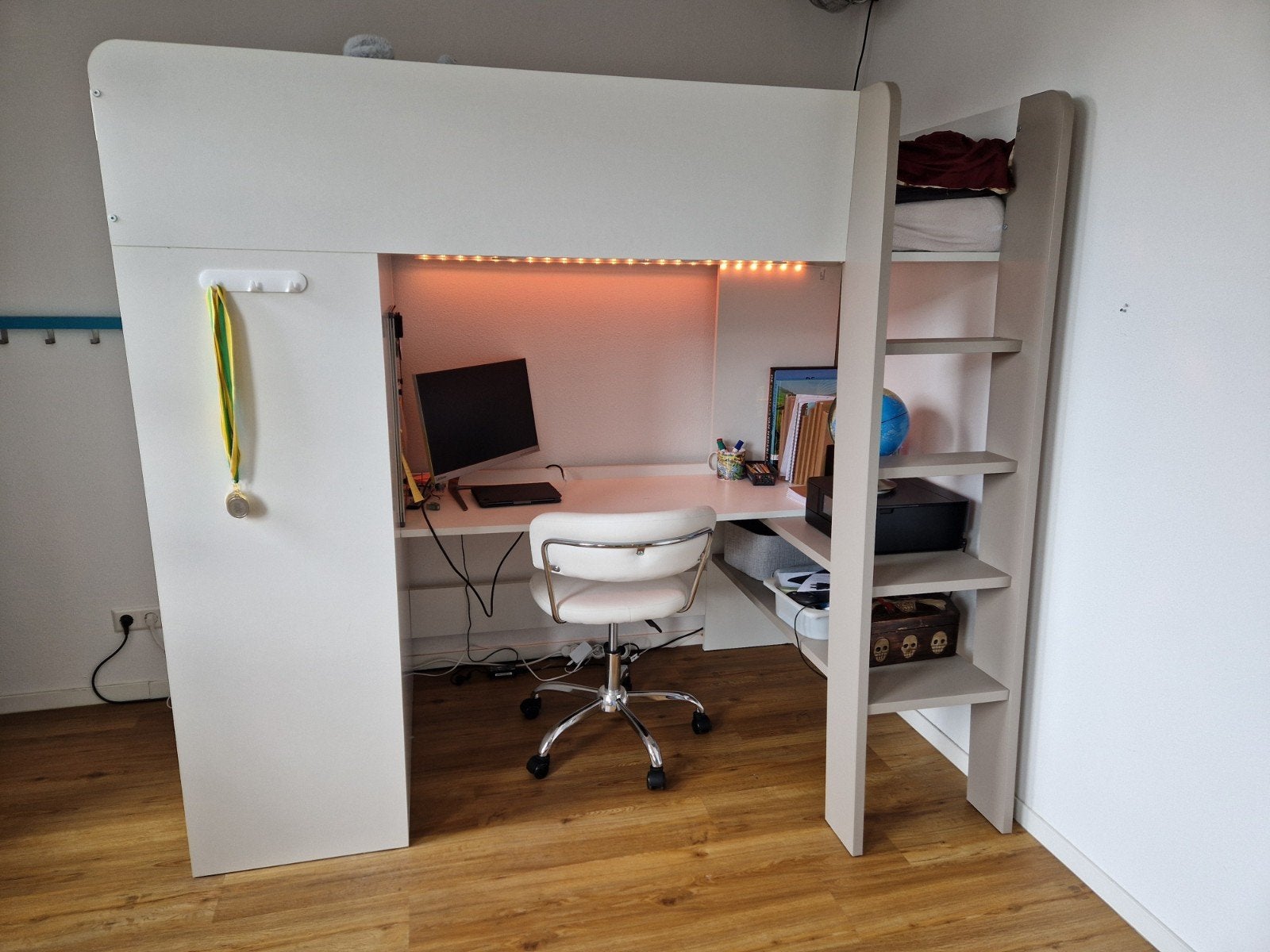 Petite Amélie Ombre Hoogslaper met Bureau en Kast, Ophalen, Gebruikt, Hoogslaper