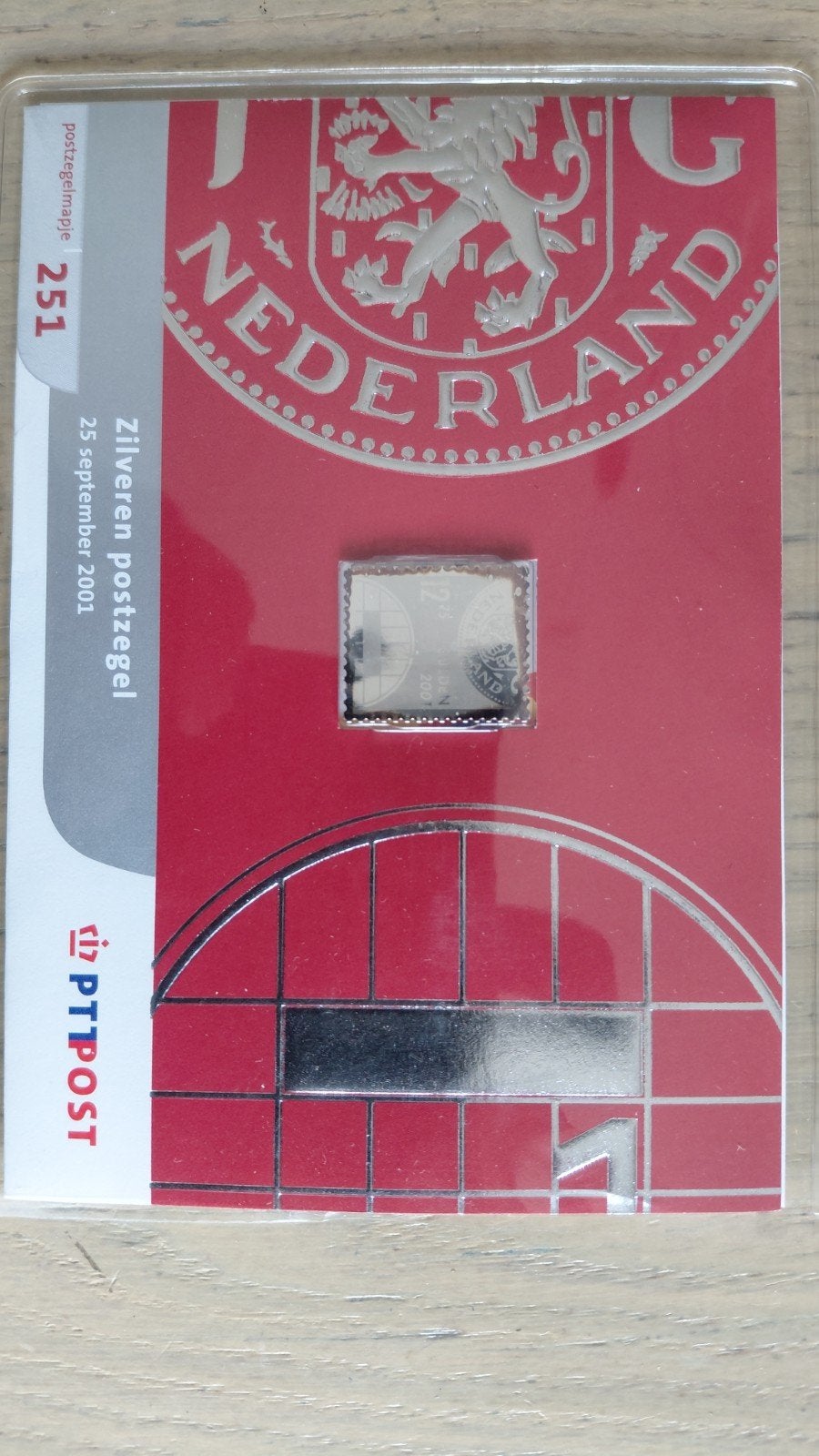 Zilveren Postzegel Nederland 2001 - PTT Post, Ophalen of Verzenden, Na 1940, Gestempeld