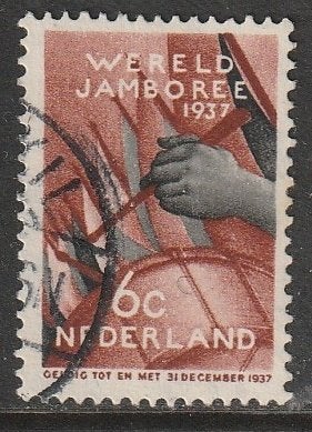 Nederland 1937 294 Jamboree 6c, Gest, Ophalen of Verzenden, T/m 1940, Gestempeld