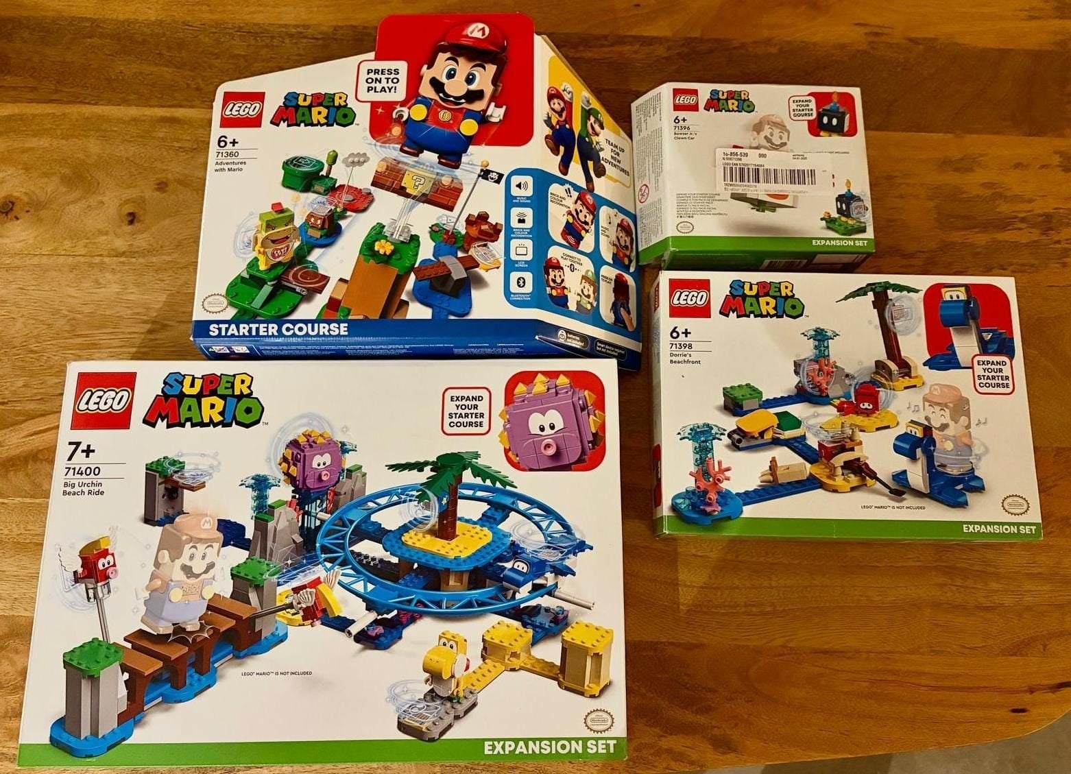 Complete LEGO Super Mario set met 4 dozen, Inclusief extra onderdelen, Overige thema's, Lego, Ophalen of Verzenden