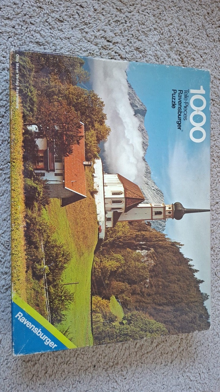Ravensburger Legpuzzel 1000 stukjes - Kerk in de bergen, Ophalen, 500 t/m 1500 stukjes, Gebruikt, Legpuzzel