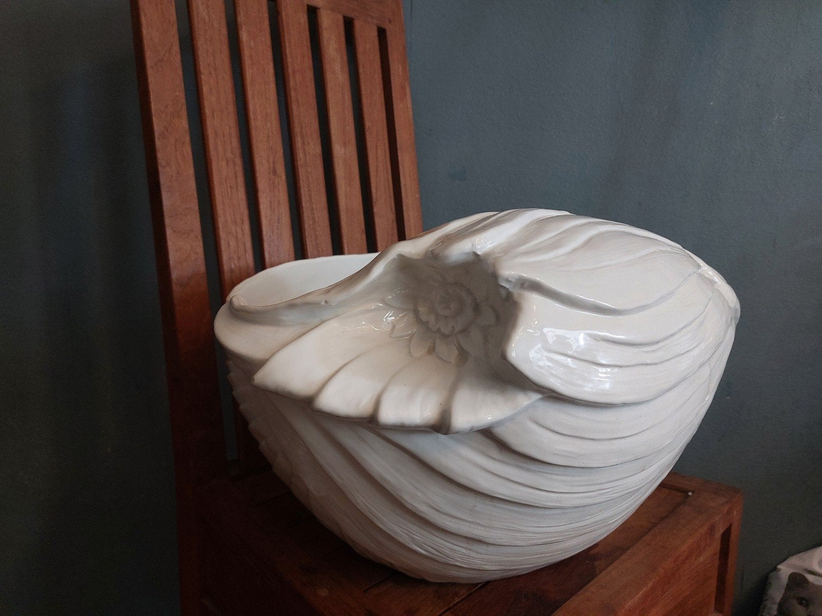 Grote vintage Italiaanse keramische schelpschaal, Ophalen