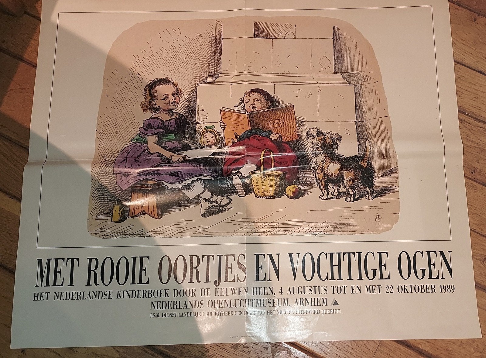 Vintage Poster Openluchtmuseum Arnhem (1989)Kinderboekenexpo, Rechthoekig Liggend, Ophalen of Verzenden, Zo goed als nieuw, A1 t/m A3