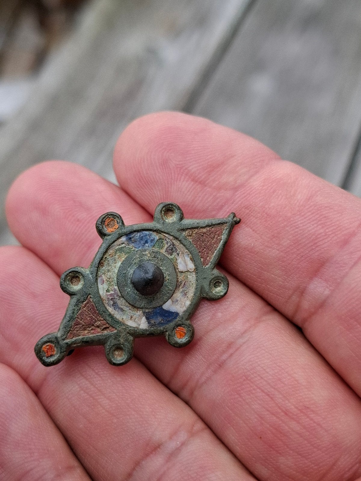 romeinse emaille fibula bodemvondst, Antiek en Kunst, Ophalen of Verzenden