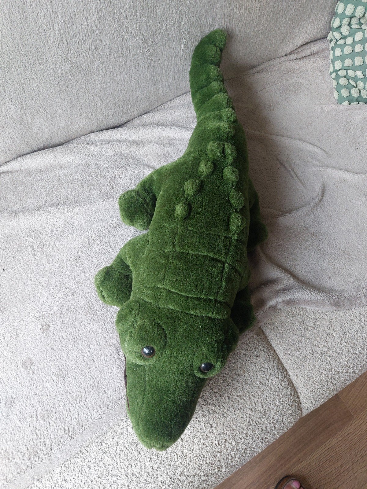 Pluche krokodil 70 cm, Groen, Overige typen, Ophalen of Verzenden, Zo goed als nieuw