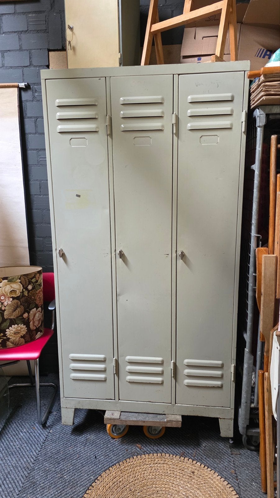 vintage lockerlast / 3 deurs metaal, Ophalen, Huis en Inrichting