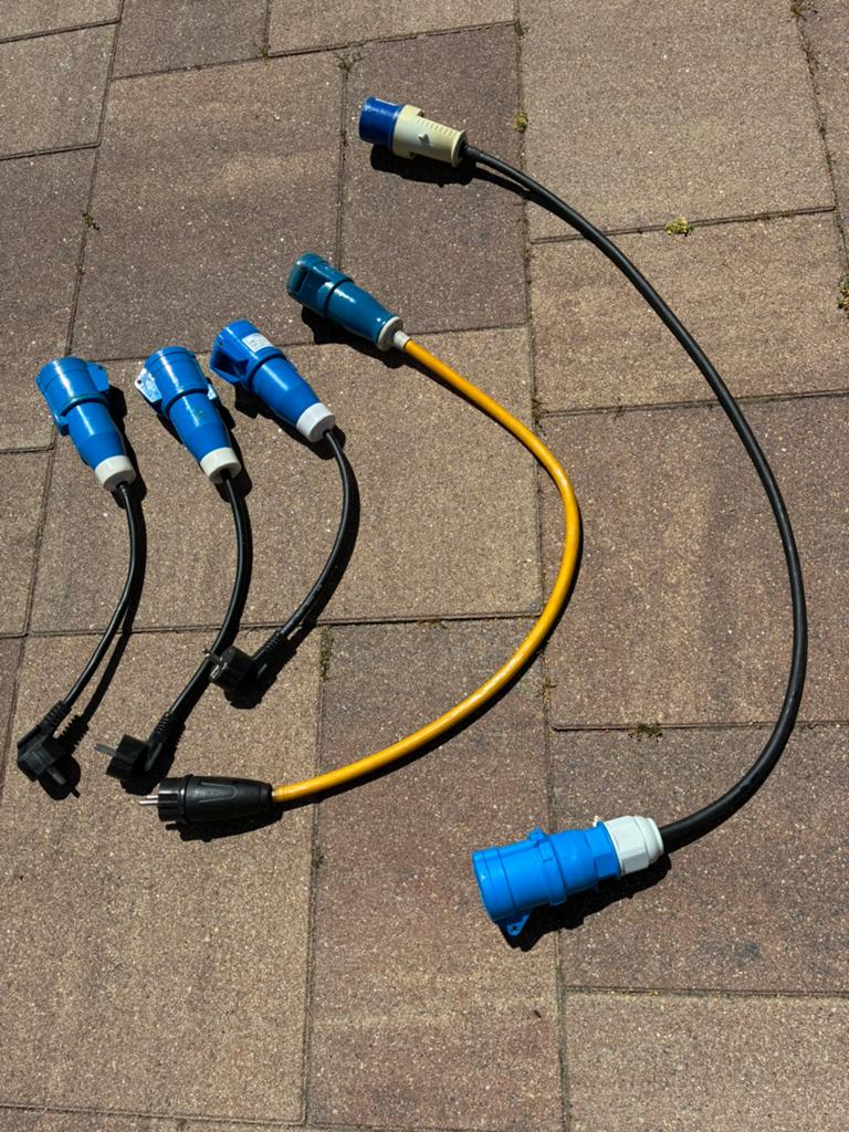 Camping verleng snoeren/kabels CEE stekkers plus haspels, Ophalen of Verzenden, Zo goed als nieuw