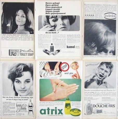 Advertenties reclames uit 1966 - Persoonlijk verzorging 2, Verzamelen, Ophalen of Verzenden, Gebruikt, Overige typen