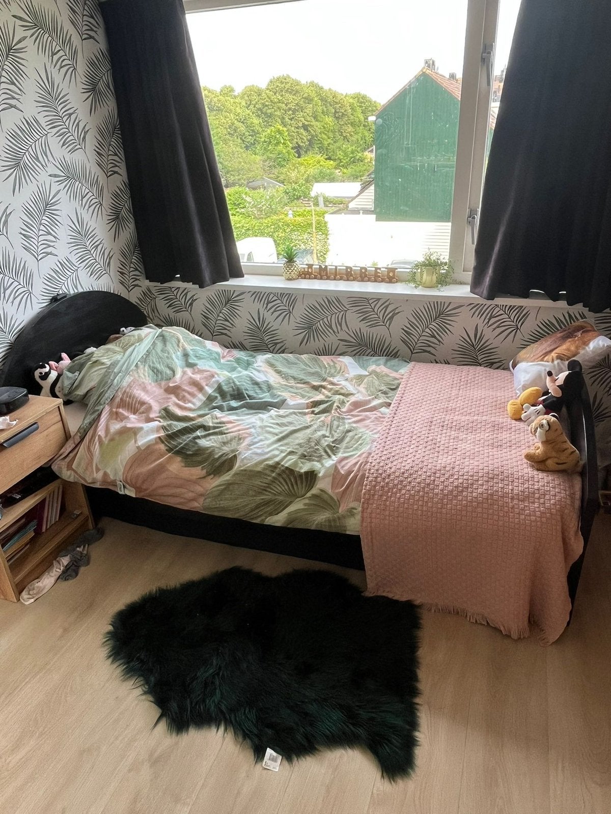 Eenpersoonsbed, Huis en Inrichting, Slaapkamer | Bedden, Ophalen, Gebruikt, 90 cm, Eenpersoons