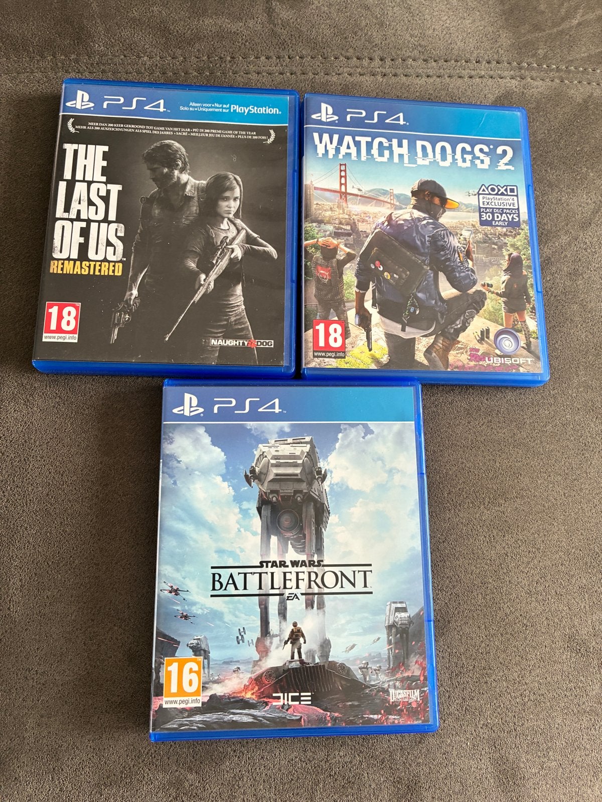 PS4 Games: The Last of Us, Watch Dogs 2, Star Wars Battlefro, Spelcomputers en Games, Avontuur en Actie, Online, Vanaf 18 jaar