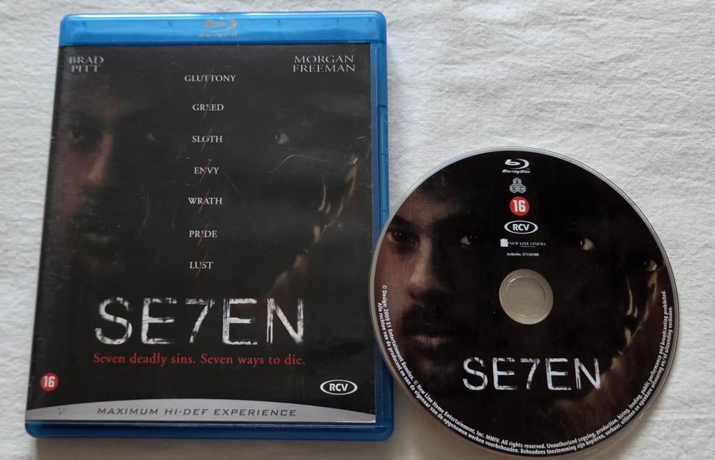 Se7en/Thriller/Blu-ray/Brad Pitt, Ophalen of Verzenden, Zo goed als nieuw, Actie
