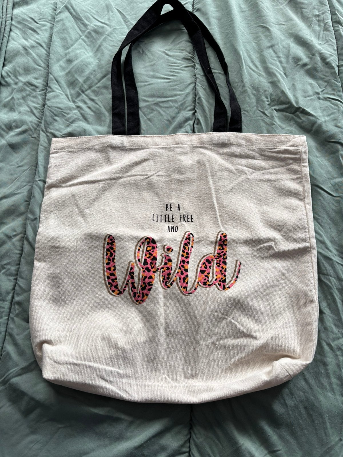 Nieuwe Canvas Tas met 'Be a Little Free and Wild' Opdruk, Ophalen of Verzenden, Nieuw, Wit, Shopper