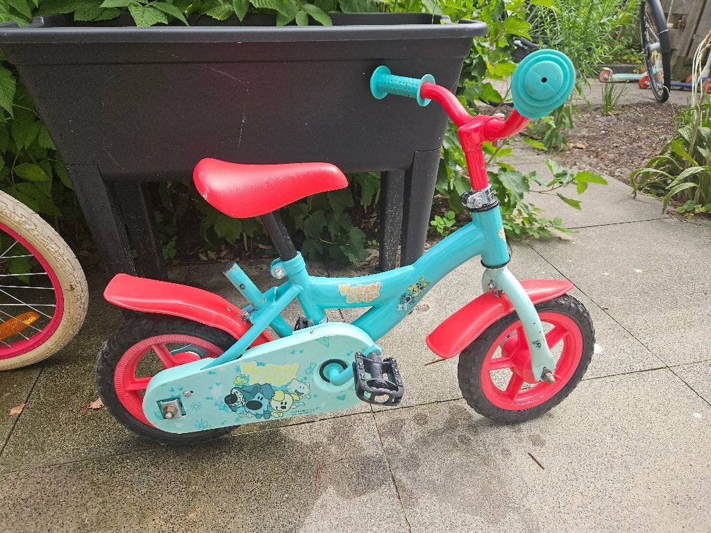 Woezel en Pip 10 inch kinderfietsje incl. zijwieltjes, Ophalen, Gebruikt, Trapvoertuig