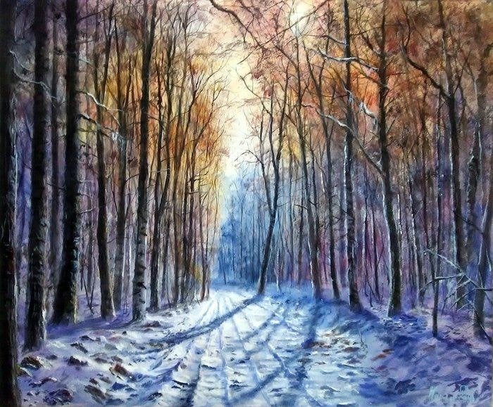 schilderij - Monte Cresia - Mauro Pani (1957), Antiek en Kunst, Ophalen, Overige stijlen, Doek, Landschap