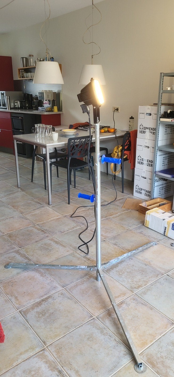Bouwlamp halogeen 500 Watt met Statief, Ophalen, Gebruikt, Met statief, Lamp met armatuur