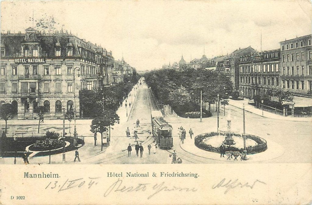379-130-005 Mannheim Hotel National, Verzenden, Voor 1920, Duitsland