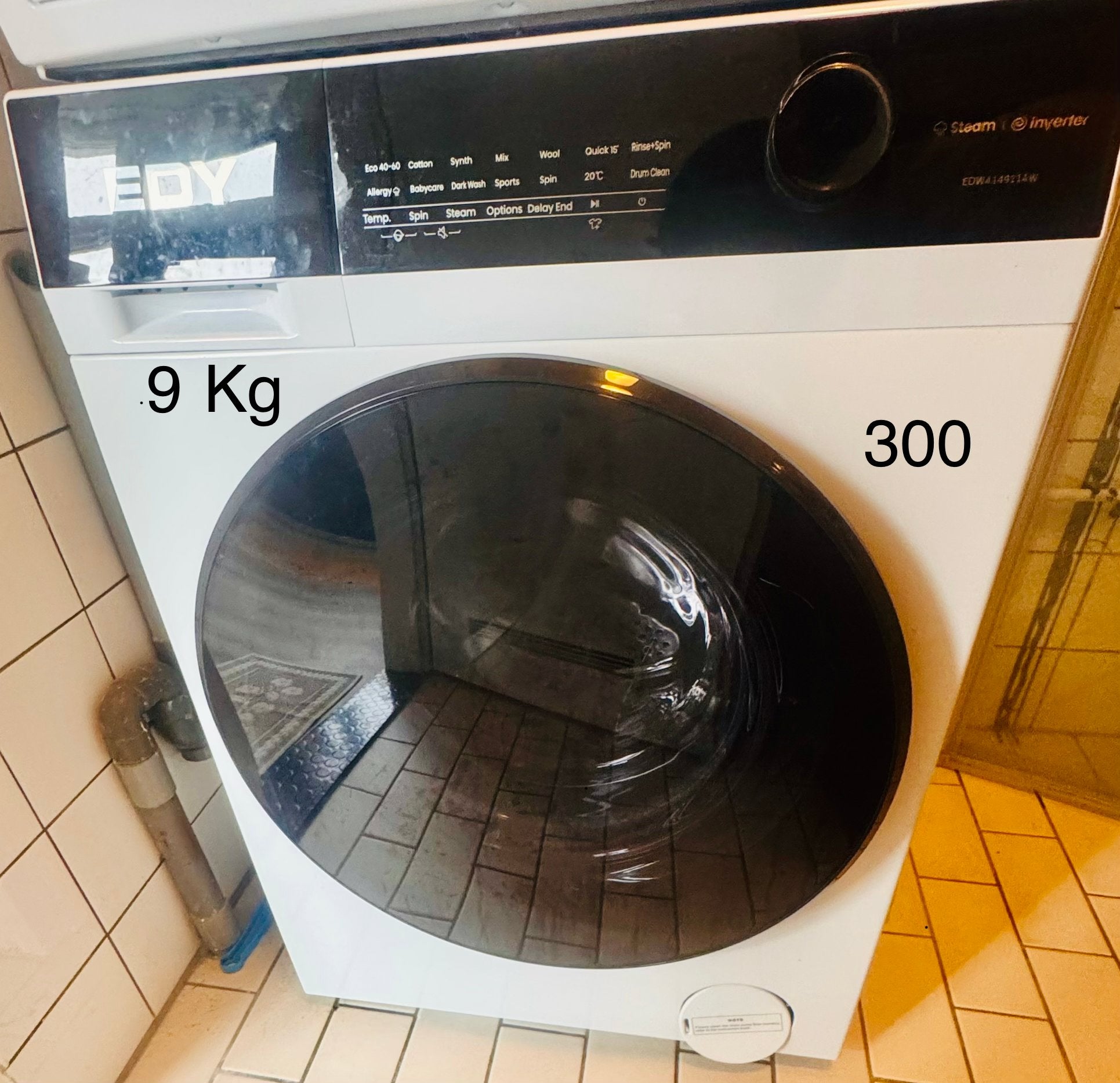 EDY Wasmachine 9 kg - Zo goed als nieuw, Witgoed en Apparatuur, 8 tot 10 kg, Ophalen, Zo goed als nieuw, Voorlader
