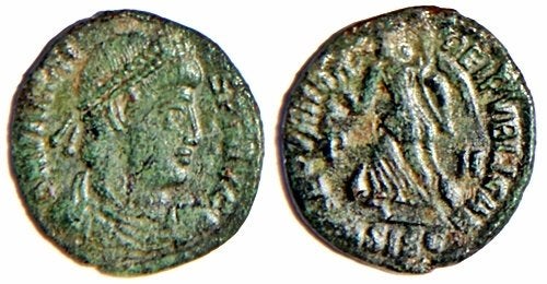 Romeinse munt Valens  Sear 4118 MS, Verzenden, Overige landen
