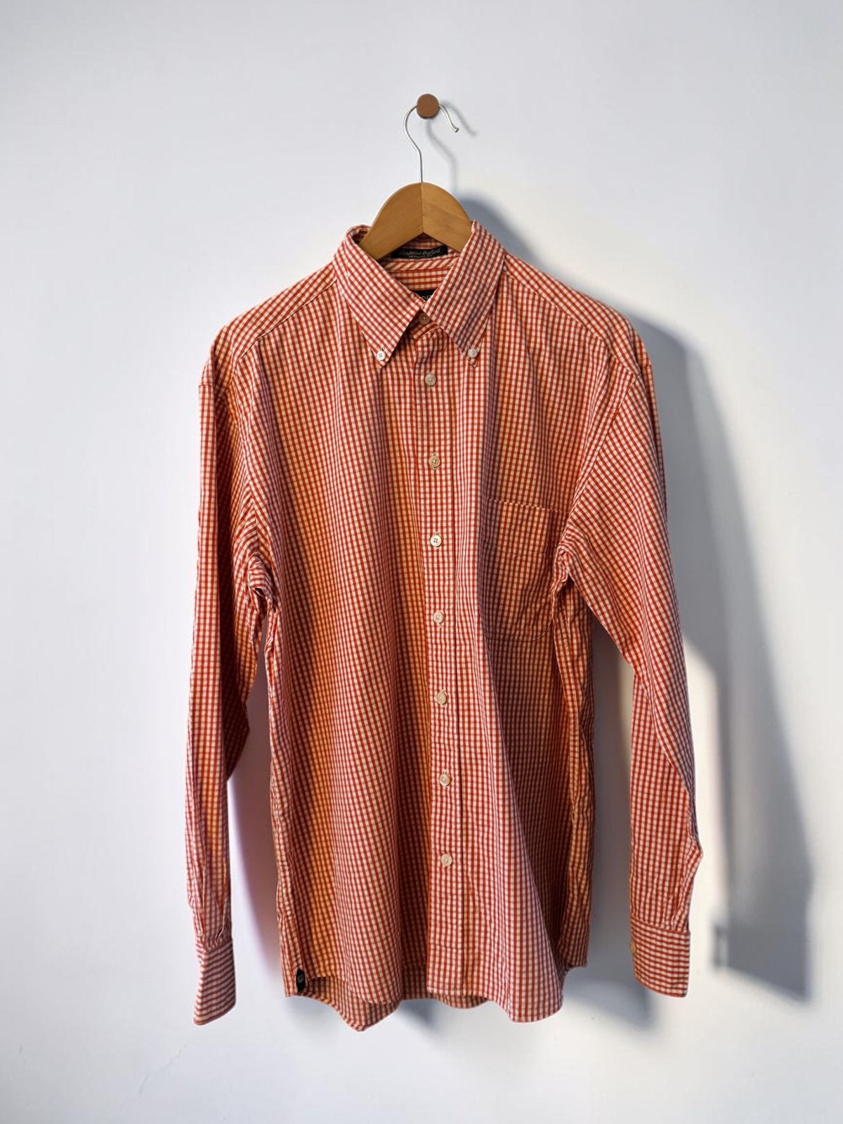 Gant oranje wit geruit overhemd maat L large 42 regular fit, Kleding | Heren, Overhemden, Ophalen of Verzenden, Zo goed als nieuw