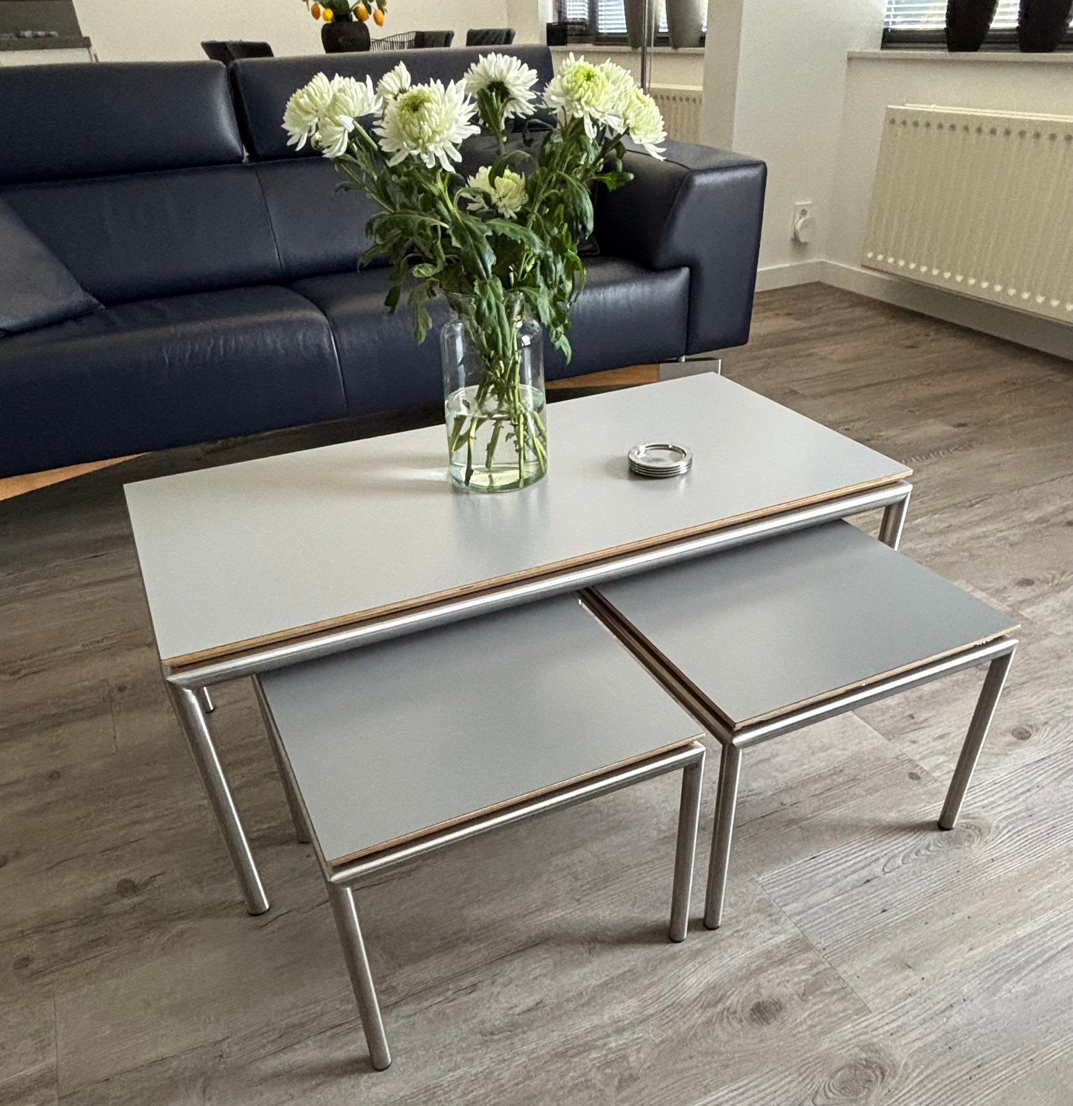 Metaform salon bijzettafels licht grijs, Huis en Inrichting, Ophalen, 50 tot 100 cm, Vierkant, 50 tot 100 cm
