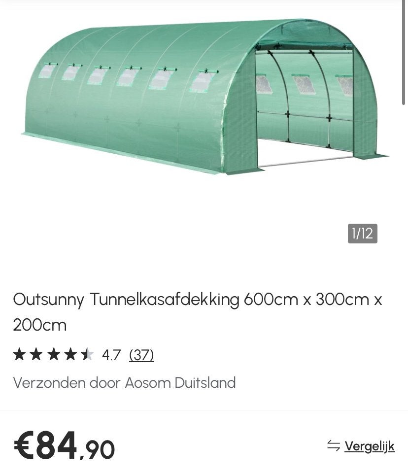 Vervangings doek folie voor tunnelkas afdekking 600x300x200, Nieuw, Ophalen of Verzenden, Nb, Nb