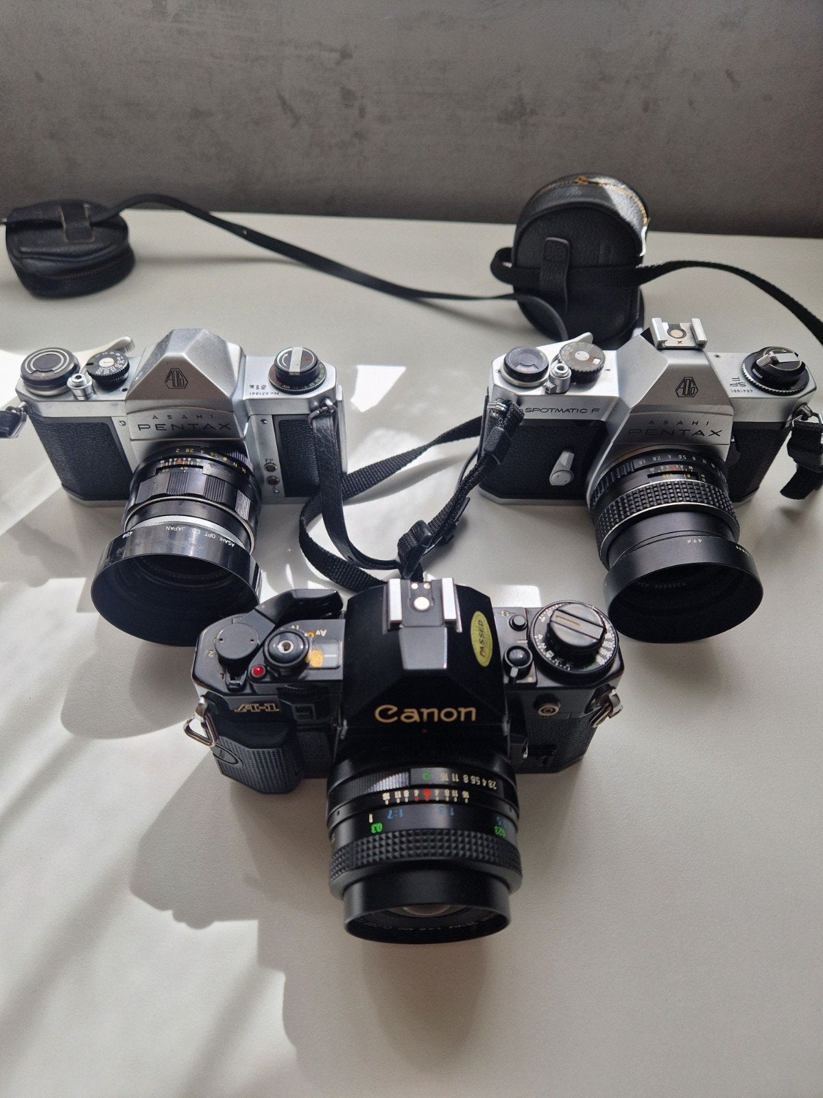 analoge camera's spiegelreflex met lenzen pentax canon, Ophalen of Verzenden