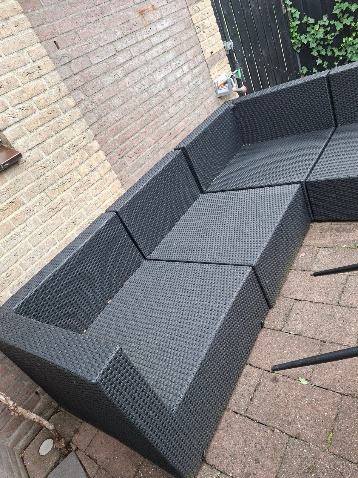 Wicker loungeset met kussens, Ophalen, Gebruikt, Meer dan 8 zitplaatsen, Loungeset