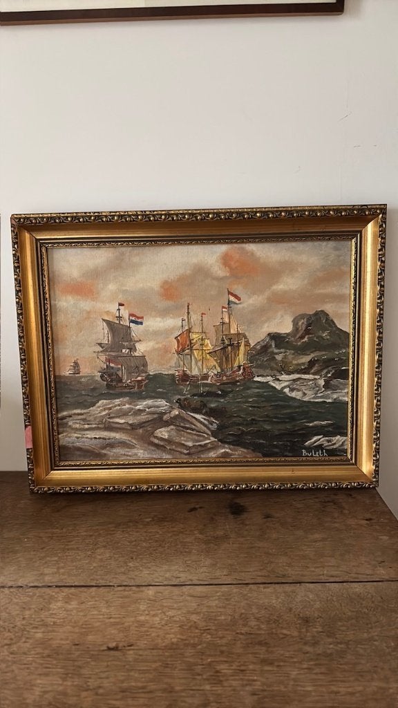 Schilderij van schepen op de walvisvaart, Ophalen of Verzenden