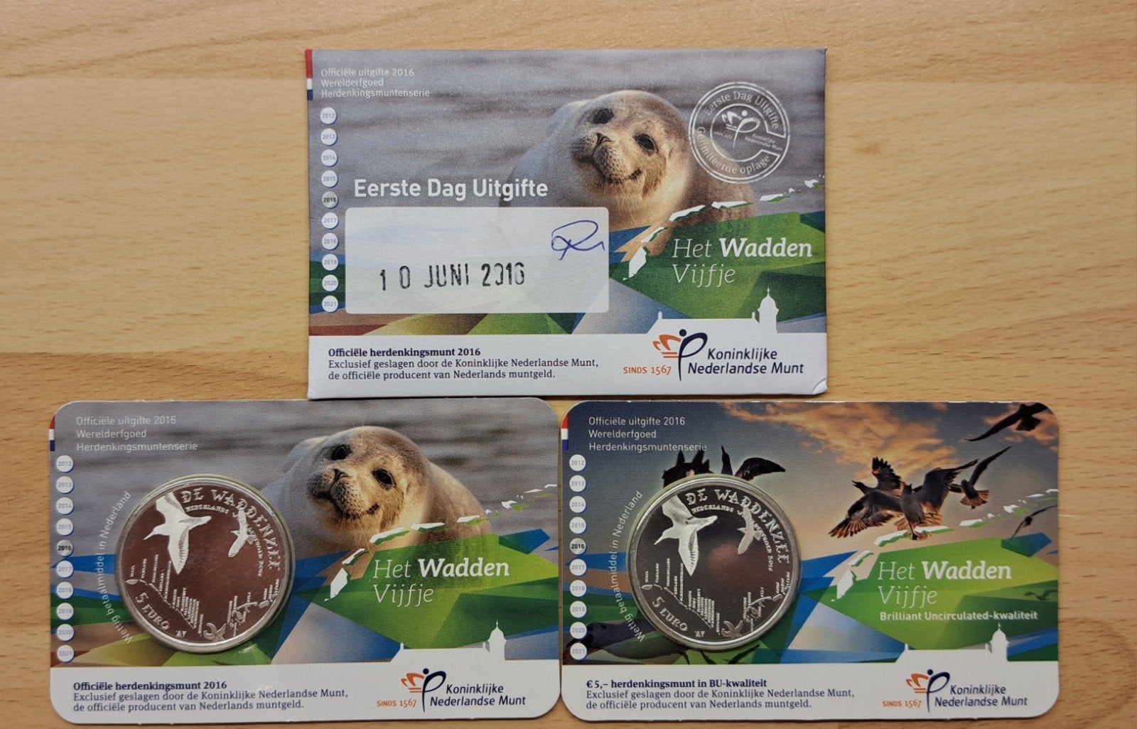 Het wadden vijfje coincard 2016, Ophalen of Verzenden