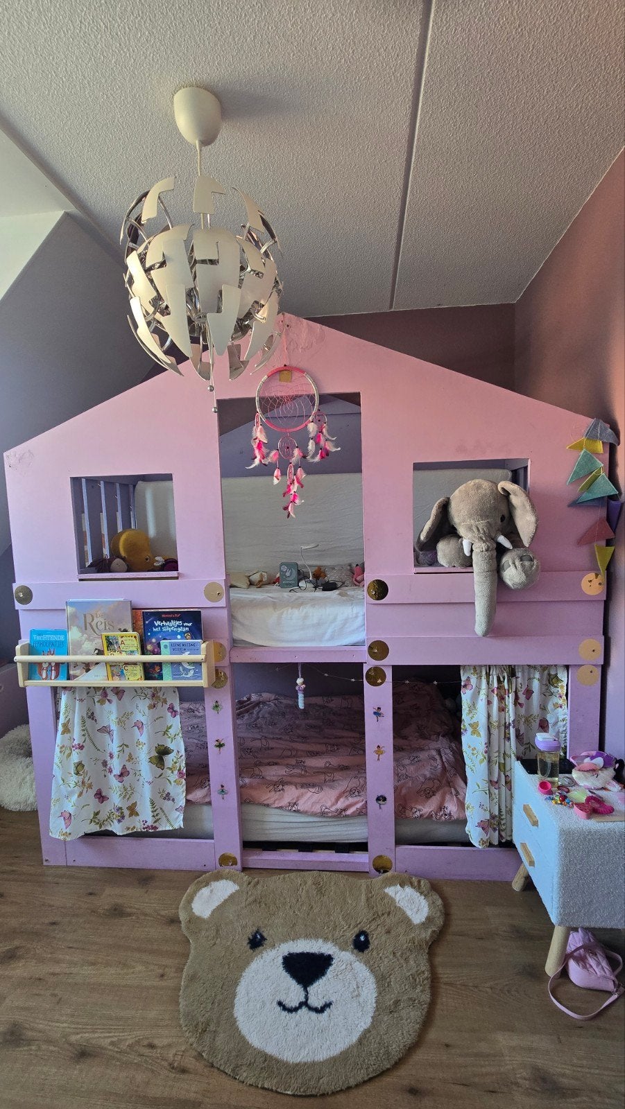 Uniek Roze Stapelbed - Perfect voor Kinderkamer, 90 cm, Tweepersoons, Ophalen of Verzenden, 200 cm