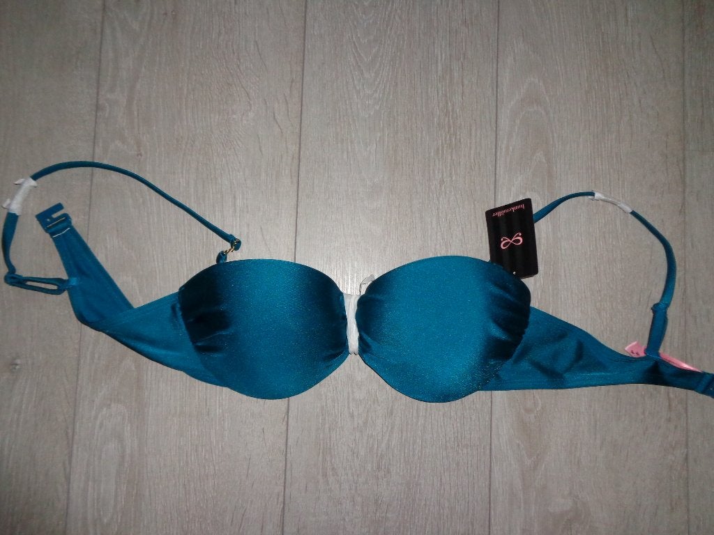 petrolkleur bikinitop van HUNKEMOLLER, maat 80 C, Kleding | Dames, Ophalen of Verzenden, Nieuw, Bikini
