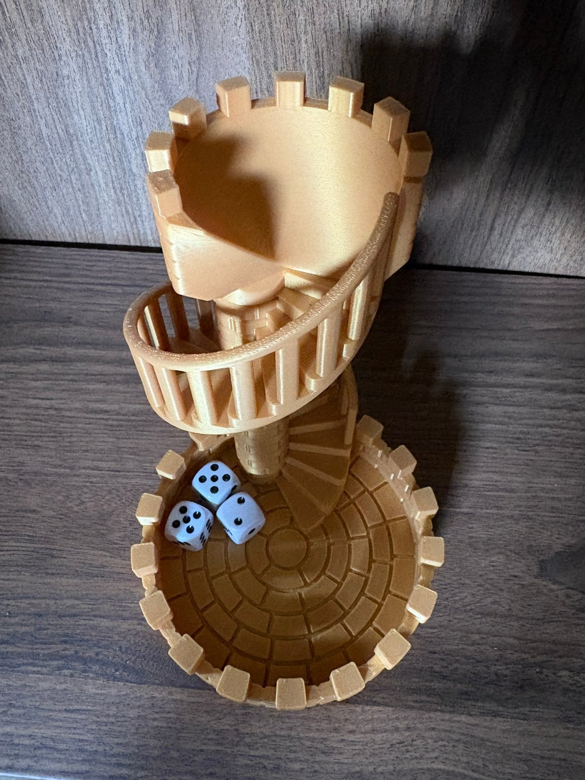 Dobbelstenen toren - Gouden Kasteel Dice Tower PLA, Een of twee spelers, Verzenden, Nieuw