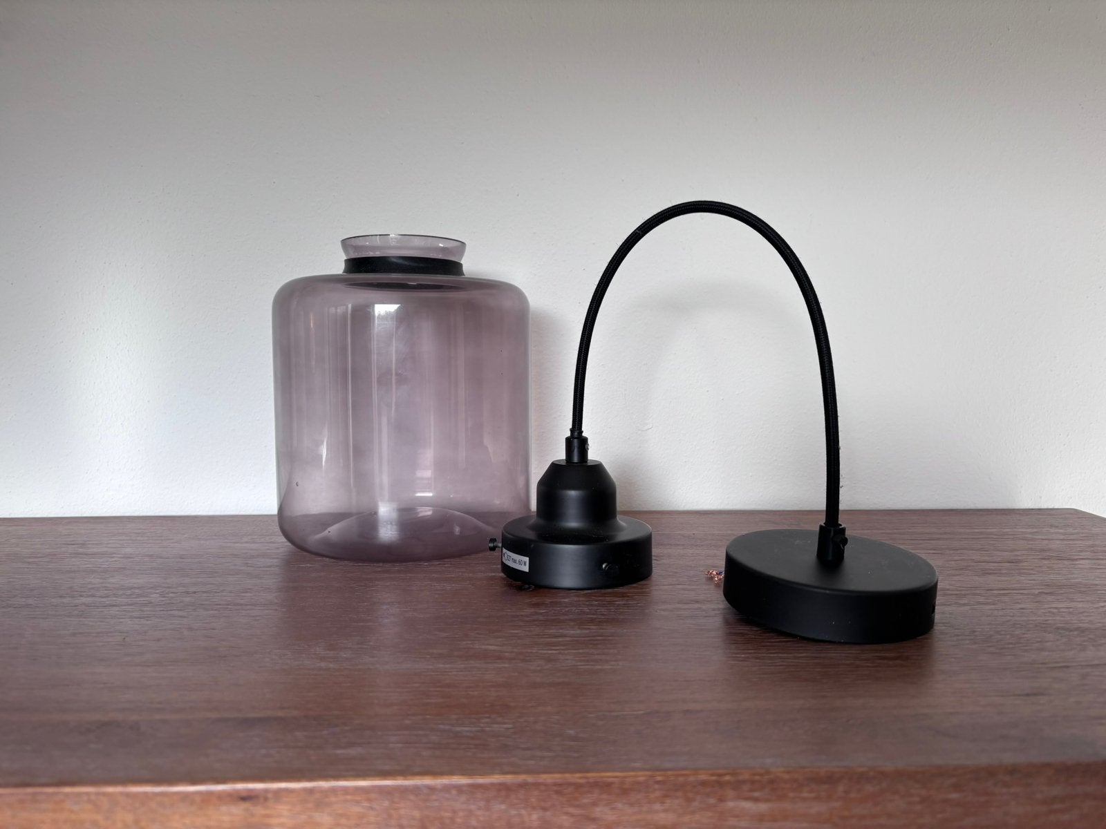 Hanglamp van rookglas, Huis en Inrichting, Ophalen, Zo goed als nieuw