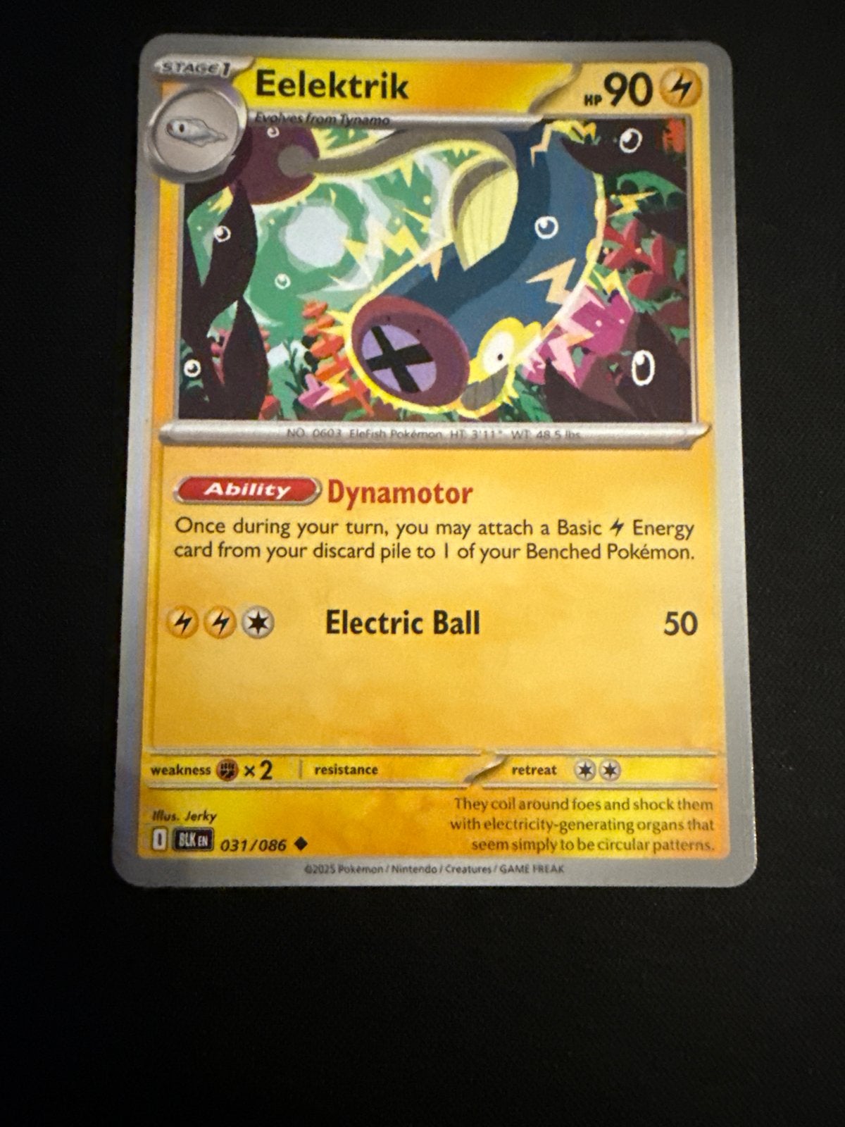 Eelektrik Pokémon Kaart 31/86 BLK, Ophalen of Verzenden, Zo goed als nieuw, Losse kaart