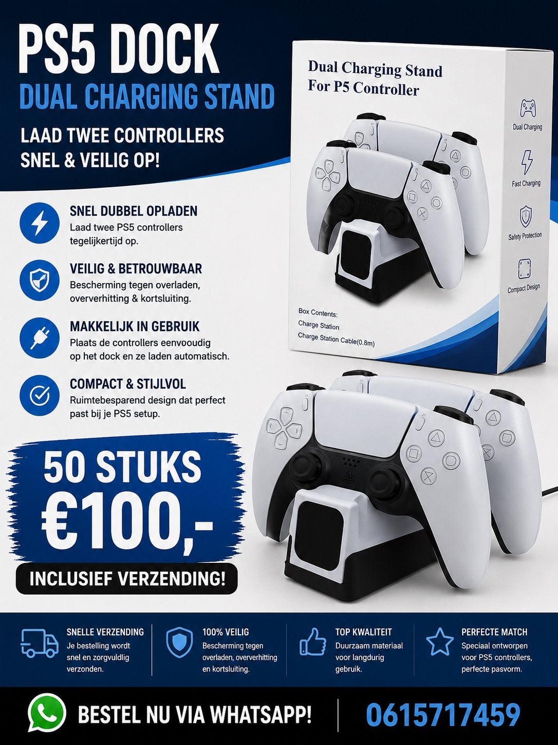 Partij Playstation 5 dock Restpartij eccomerce bol, Ophalen of Verzenden, Nieuw