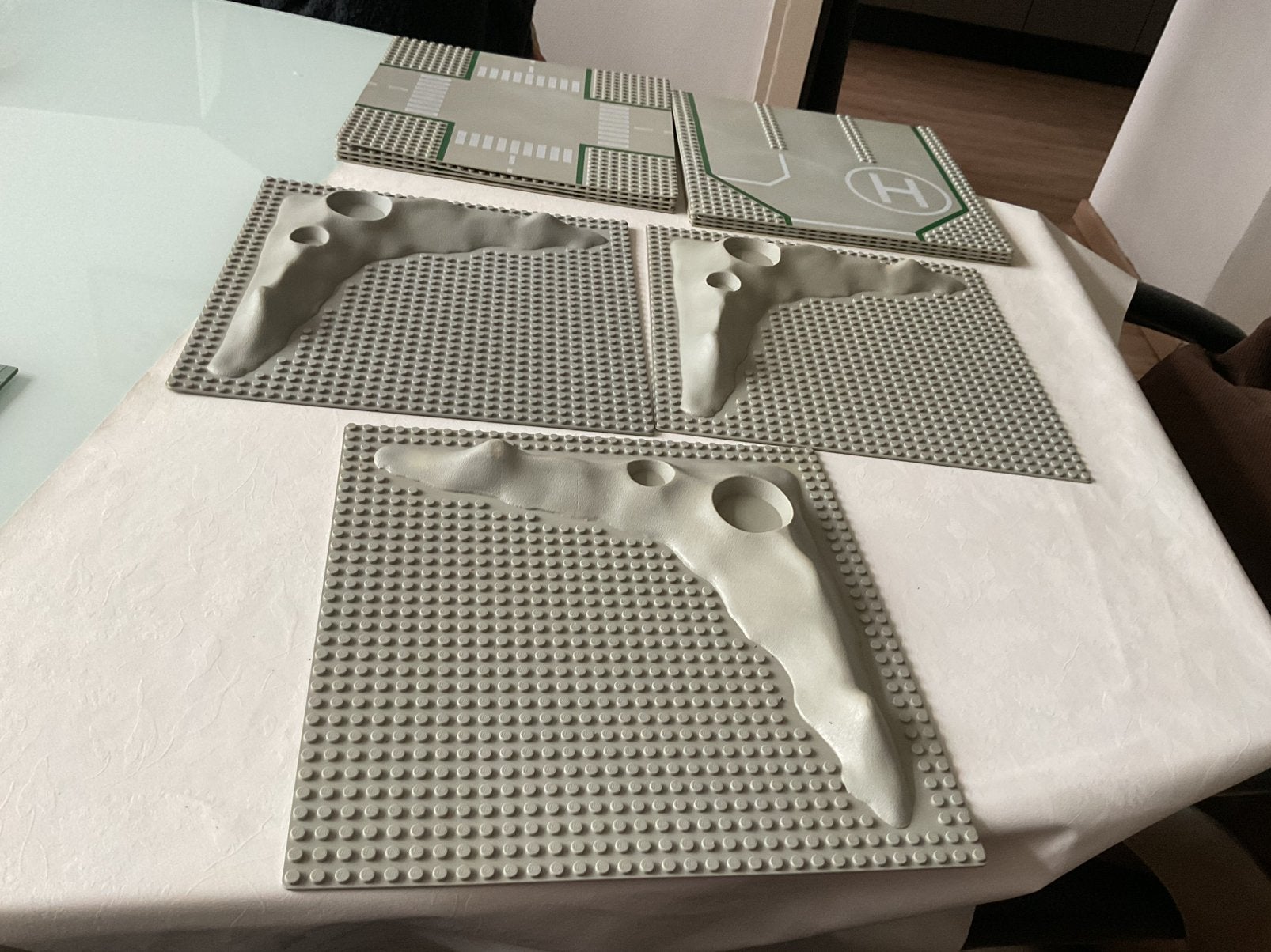 Lego 3 space grondplaten en 8 wegenplaten jaren 80 grijs, Ophalen of Verzenden, Gebruikt