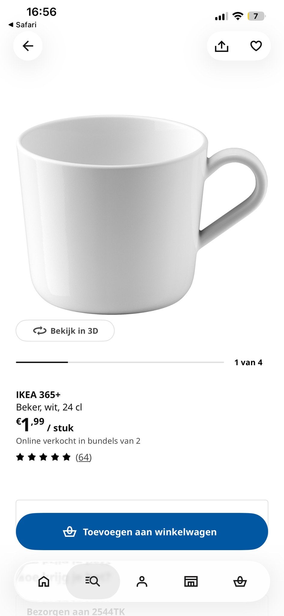IKEA 365+ Bekers 6 stuks, Ophalen, Keramiek, Nieuw, IKEA