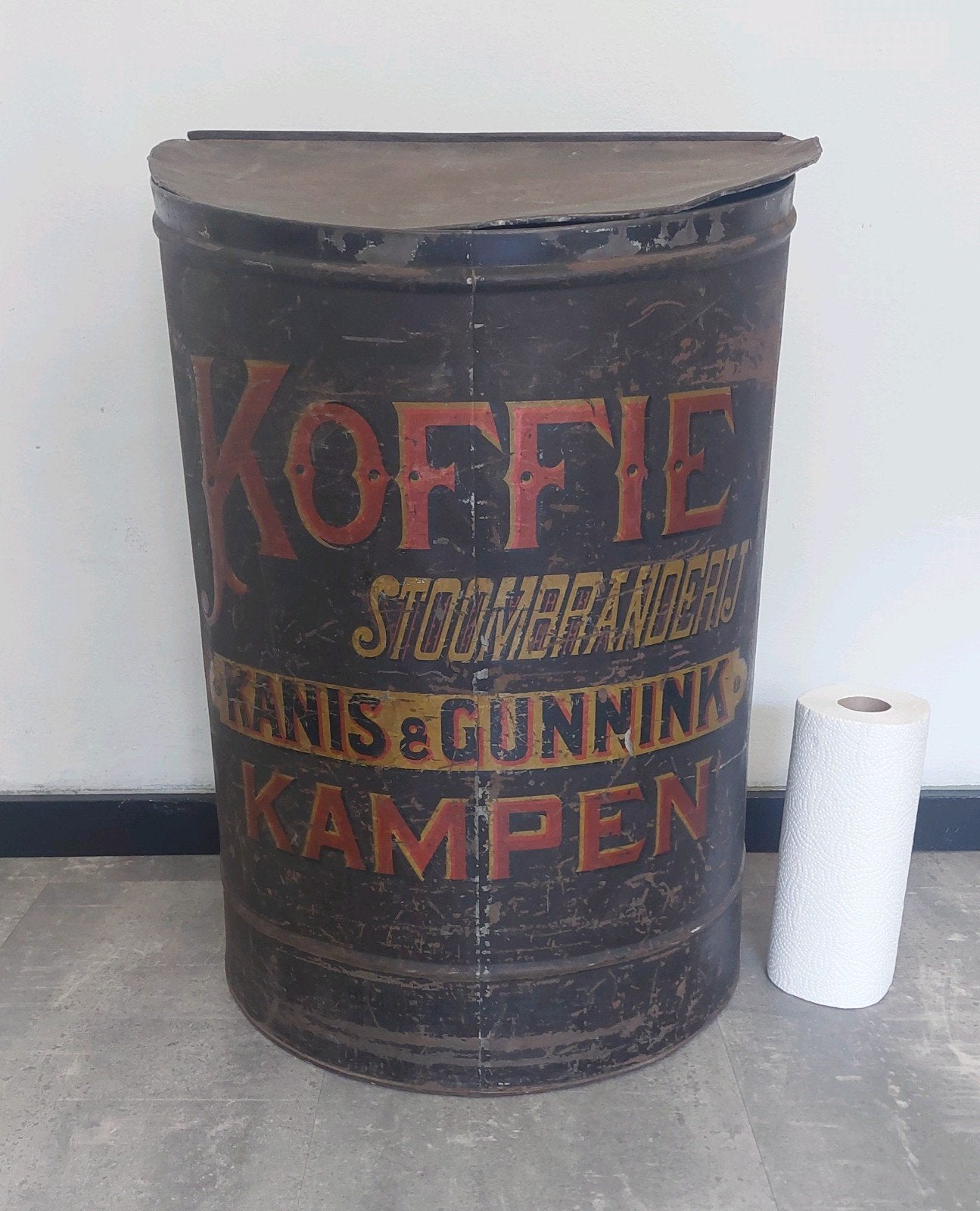 groot koffie winkelblik kanis & gunnink gruterblik uit kampe, Verzamelen, Blikken, Ophalen, Gebruikt, Koffie