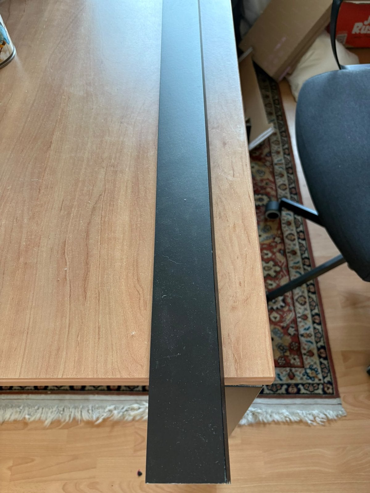 Zwarte overzetplint 220 cm lang, 6,5 cm hoog, Ophalen, Nieuw, Mdf, 200 tot 250 cm