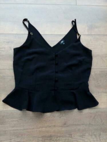 aparte zwarte River Island blouse 36, Ophalen of Verzenden, Nieuw, Maat 36 (S), Zwart