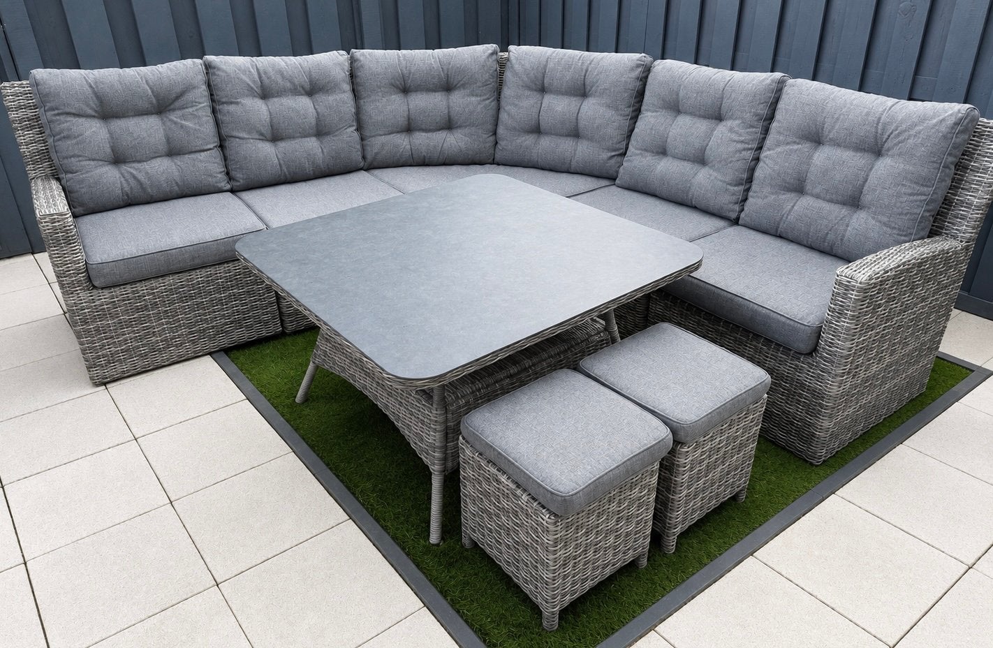 Prachtige 8-persoons wicker tuinset in zeer nette staat, Tuin en Terras, Ophalen, Bank, Loungeset, Wicker