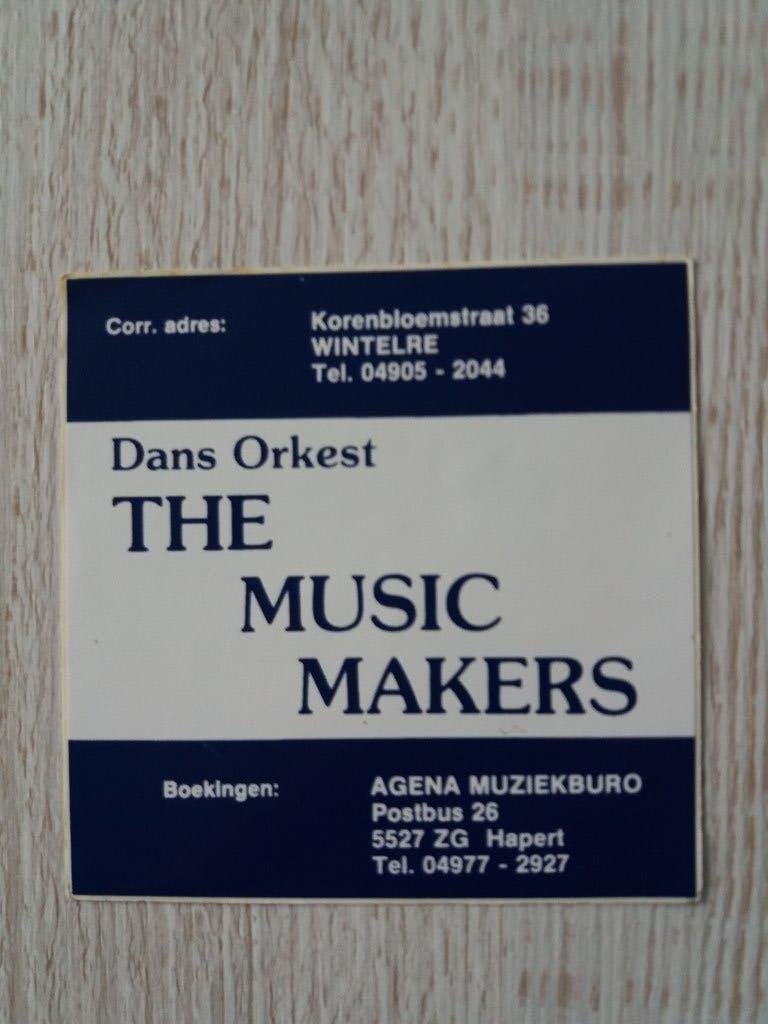 sticker Dans Orkest THE MUSIC MAKERS, Verzamelen, Stickers, Ophalen of Verzenden, Zo goed als nieuw, Overige typen